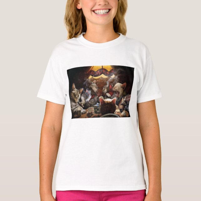 T-shirt Chats jouant au poker (Devant)