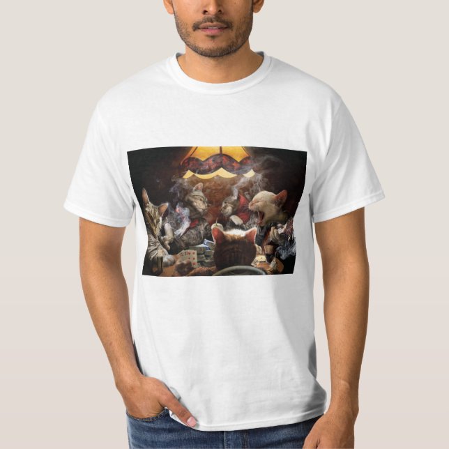 T-shirt Chats jouant au poker (Devant)