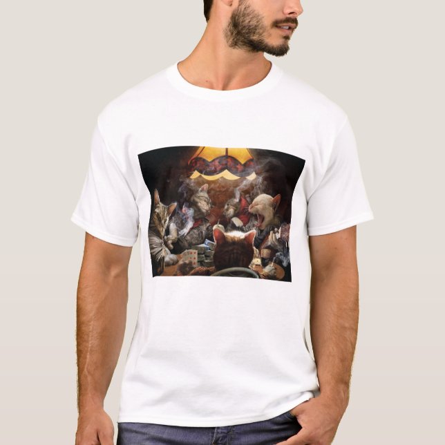 T-shirt Chats jouant au poker (Devant)