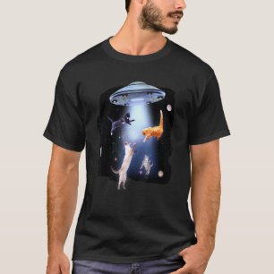 T-shirt Chats Jouant Dans L'Ufo De L'Espace