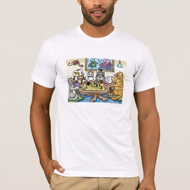 T-shirt Chats jouant l'orienteur par Carrie Michael (Devant)