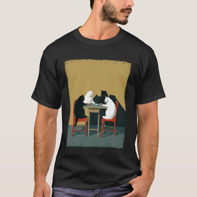 T-shirt Chats joueurs de poker (Devant)