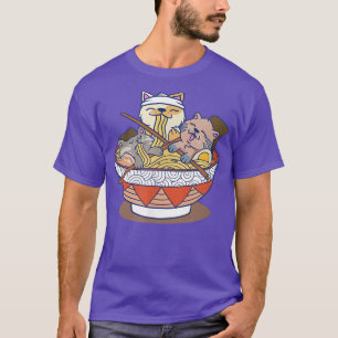 T-shirt Chats Kawaii Anime Nouilles Ramen Japonaises 