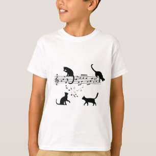 T-shirt Chats Lecture de notes musicales