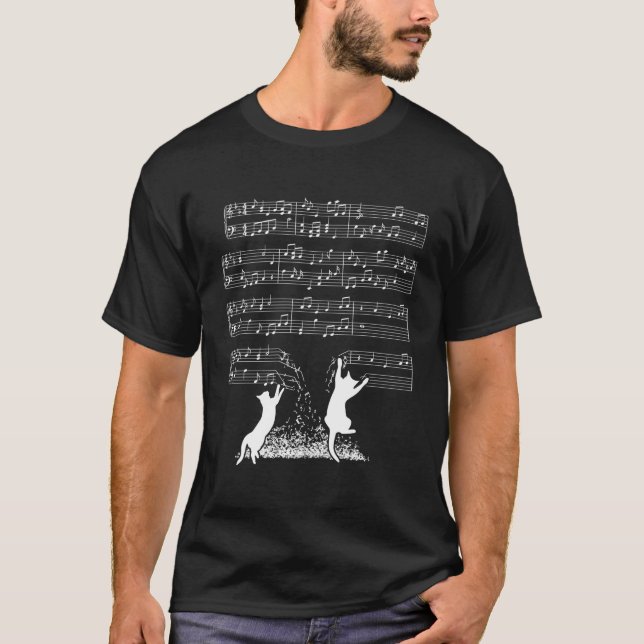 T-shirt Chats Lecture de Partition (Devant)