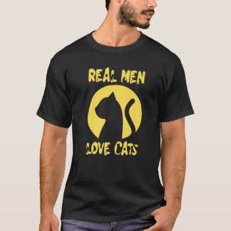 T-shirt Chats Les vrais Hommes Aiment Et Ont Des Chats Com