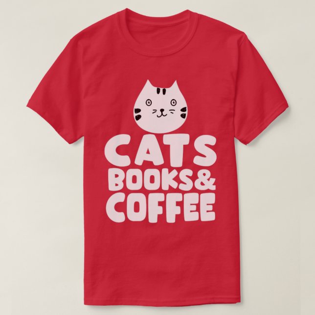 T-shirt Chats Livres Café (Design devant)