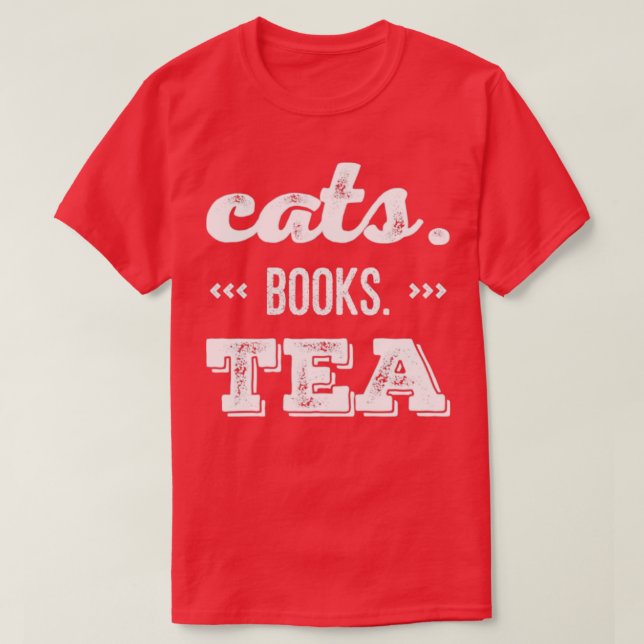 T-shirt Chats livres thé (Design devant)