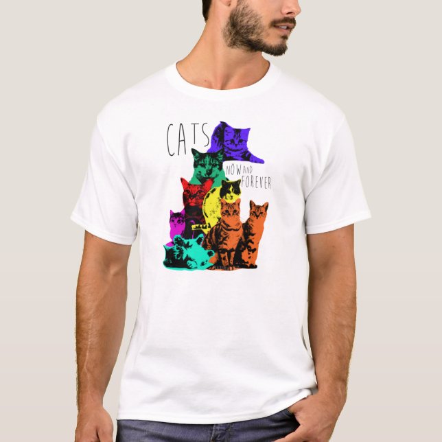 T-shirt Chats. Maintenant un Forever.  Chats d'art (Devant)