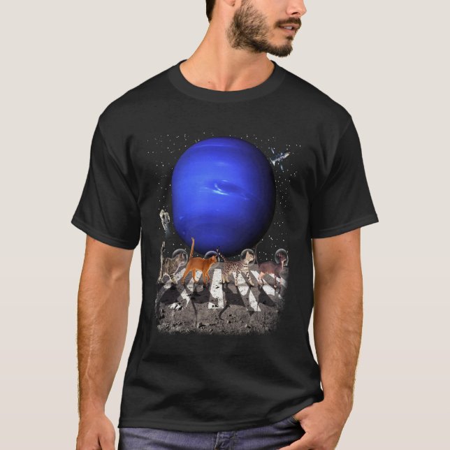 T-shirt Chats marchant dans l'espace Chat astronaute Neptu (Devant)