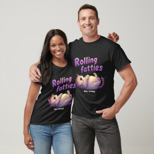 T-shirt Chats Mèmes Drôles et Mignons Chonk Roulant