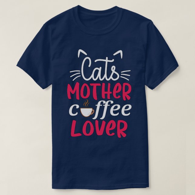 T-shirt Chats Mère Café Lover 2 (Design devant)