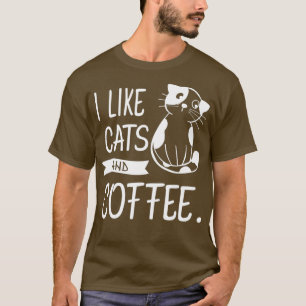 T-shirt Chats Mère Père J'Aime Les Chats Et Café Drunk