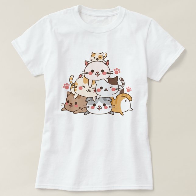 T-shirt chats mignons (Design devant)