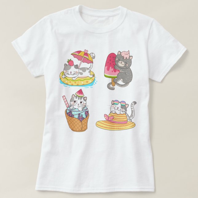 T-shirt chats mignons (Design devant)