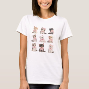 T-shirt Chats mignons Adorables chatons au noeud rose