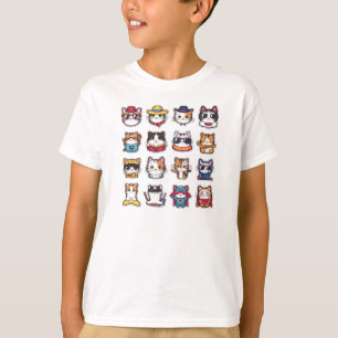 T-Shirt Chats mignons avec lunettes