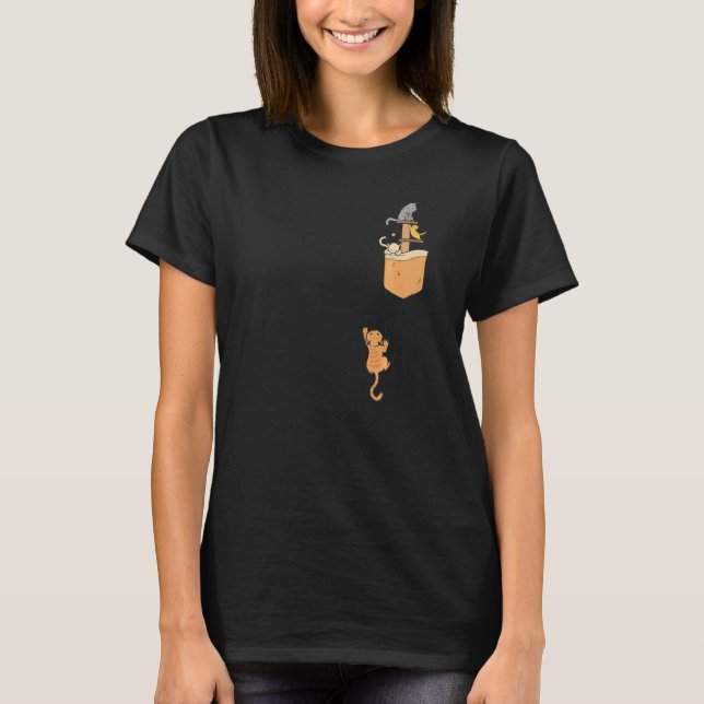 T-shirt Chats mignons dans le poche  Chat Kitty (Devant)