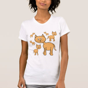 T-shirt Chats mignons de gingembre. Bande dessinée de