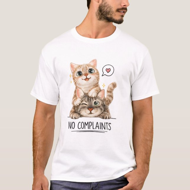 T-shirt Chats Mignons Drôles Pas de Plaintes (Devant)