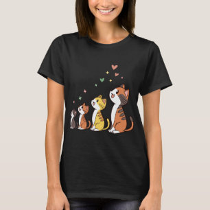 T-shirt Chats mignons Kawaii chantant - Musical coloré