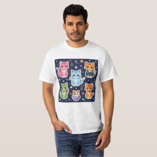 T-shirt Chats mignons Kawaii Neko Kitten drôle Cadeau d'am