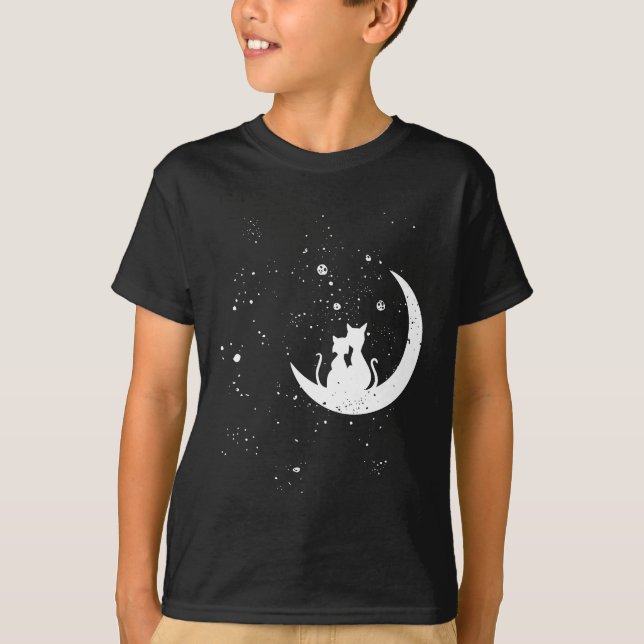 T-shirt Chats mignons sur la Lune (Devant)
