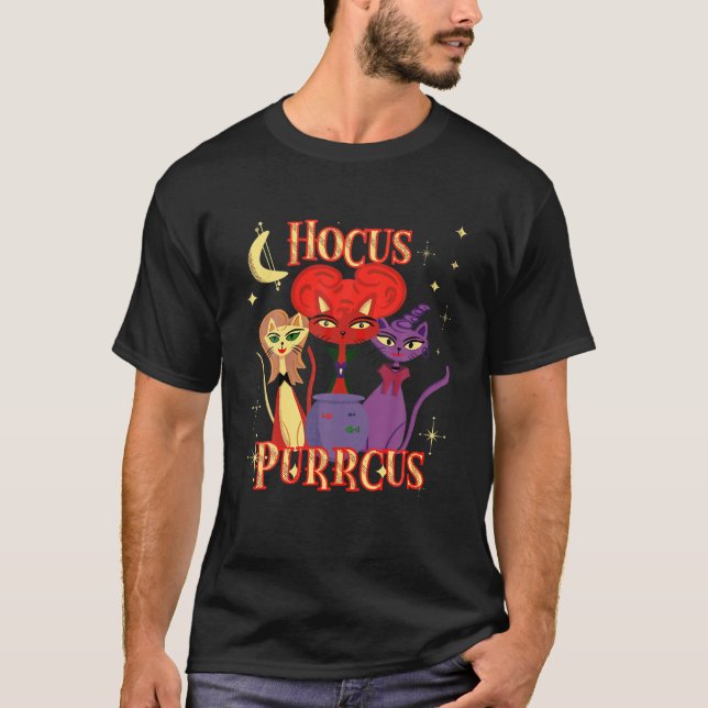 T-shirt Chats modernes du milieu du siècle Drôle sorcière  (Devant)