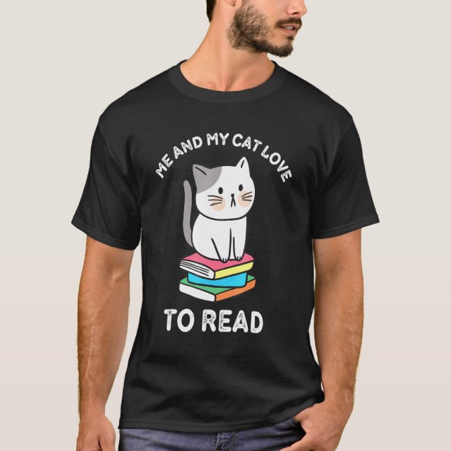 T-shirt chats moi et mon chat aiment lire (Devant)
