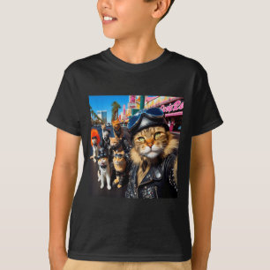 T-shirt Chats motards drôles Gangster Chats Moto de rue C