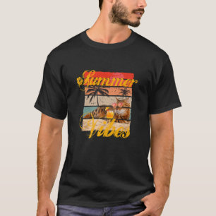 T-shirt Chats motif d'été chat Bengal Design vintage / rét