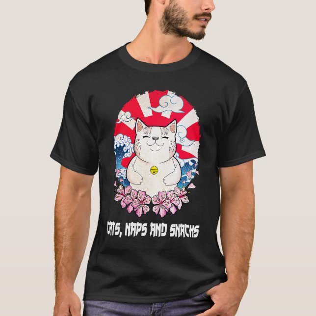 T-shirt Chats Naps et snacks Chat Sayings Kitten Citations (Devant)