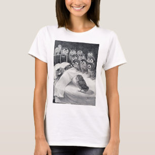 T-shirt Chats Nightmare Owl Bird, Louis Wain