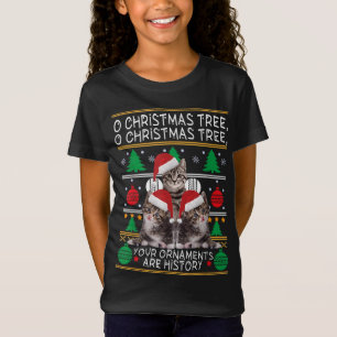 T-Shirt Chats Noël Drôle Ornements Pajama Cadeau Famille