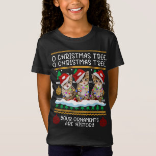 T-Shirt Chats Noël Drôle Ornements Pajama Famille