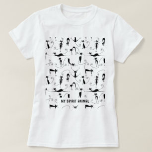 T-shirt Chats noirs amusant Texte ou nom personnalisé