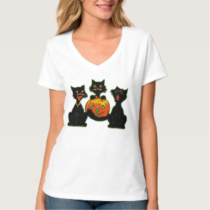 T-shirt chats noirs de Halloween des années 1930 avec Jac