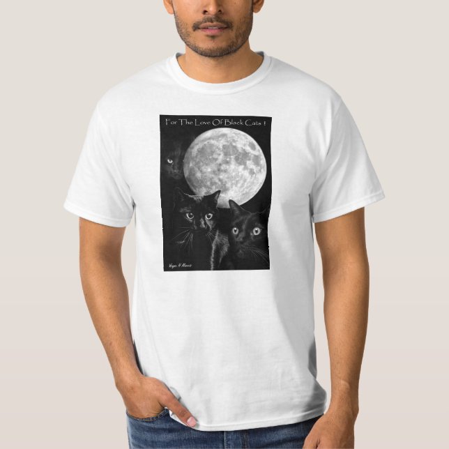 T-shirt Chats noirs et la lune (Devant)