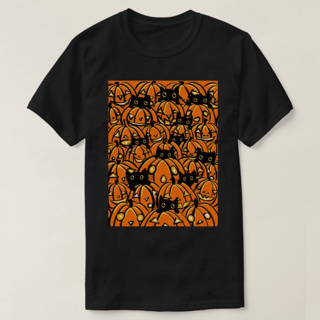 T-shirt Chats noirs et Lanternes O (Design devant)