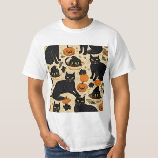 T-shirt chats noirs halloween cadeaux d'horreur drôle boo 