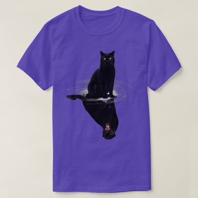 T-shirt Chats noirs Réflexion Cadeau Amoureux de les chats (Design devant)
