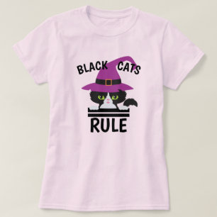 T-shirt Chats noirs Règle Chemise d'Halloween - Drôle sorc