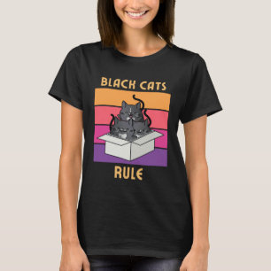 T-shirt Chats noirs règnent Mignons chats smoking en boît