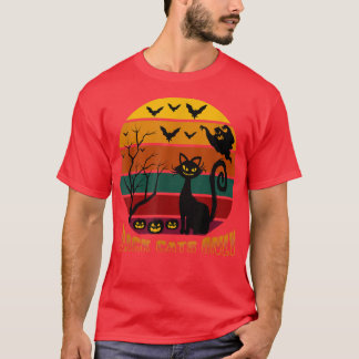T-shirt Chats noirs vintages Citrouilles