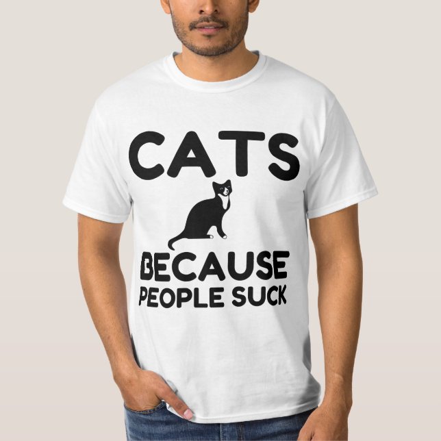 T-shirt Chats parce que les gens ont la chance (Devant)