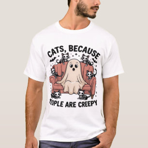 T-shirt Chats Parce Que Les Gens Sont Effrayants Drôle Fan