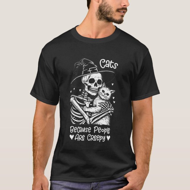 T-shirt Chats Parce que les gens sont effrayants Mignon Ch (Devant)