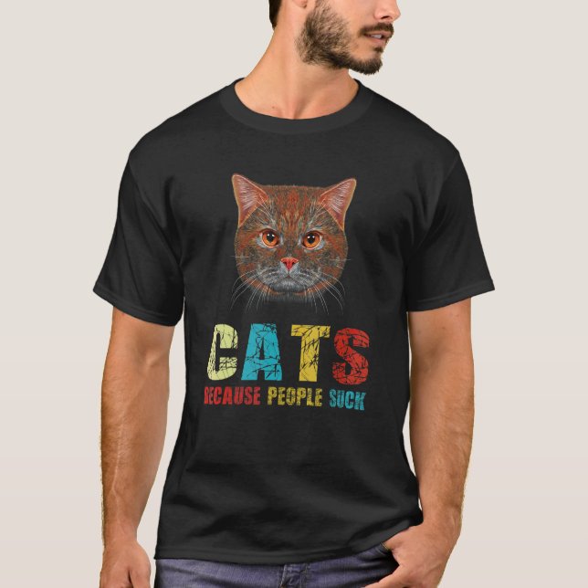 T-shirt Chats parce que les gens sont nuls Chat (Devant)