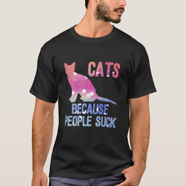 T-shirt Chats parce que les gens sucent la chemise (Devant)