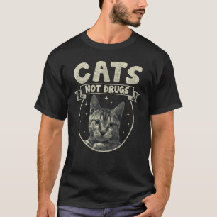 T-shirt Chats Pas De Drogue Amateur De Chat Tigré
